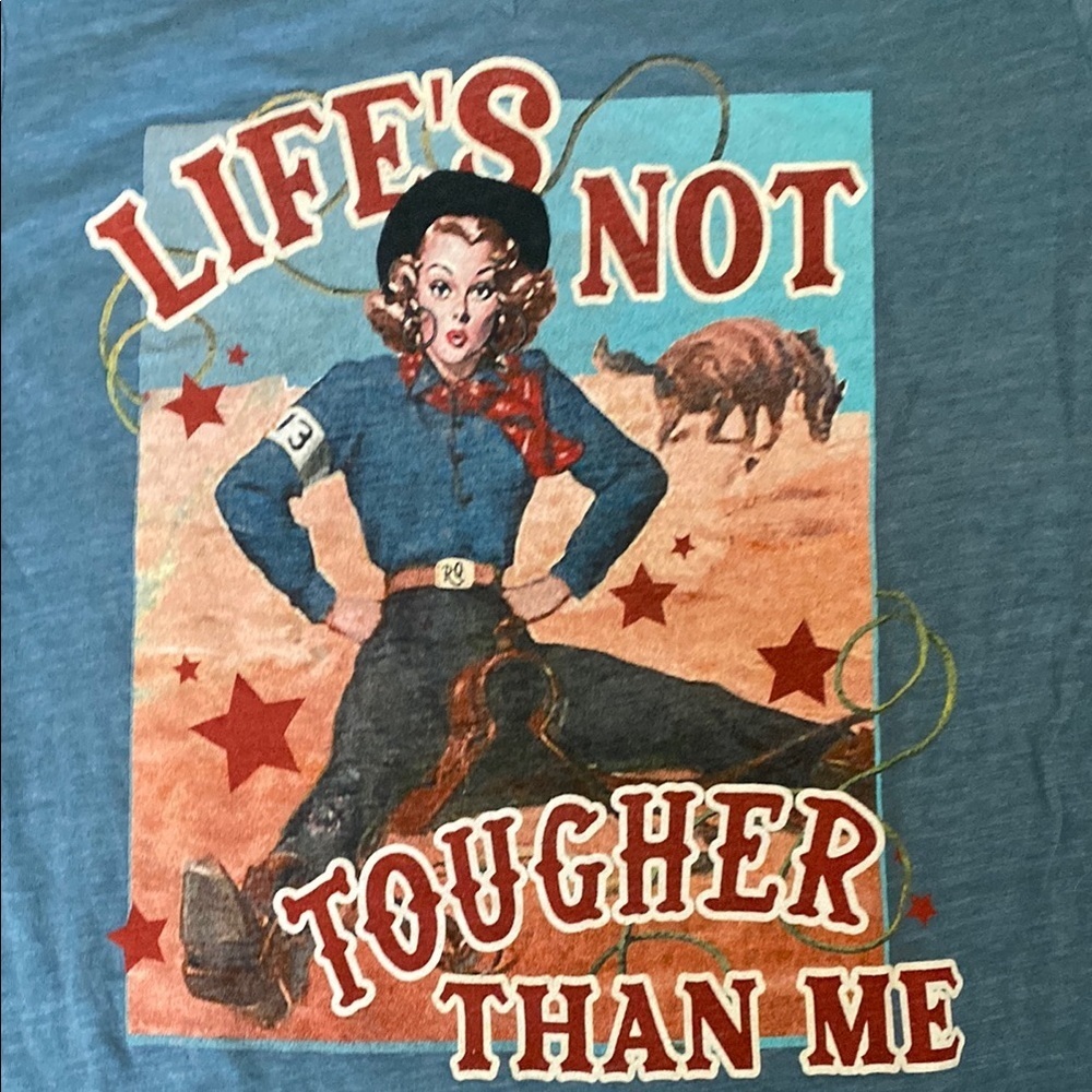 Rodeo Quincy “Life’s Not Tougher Than Me” T-Shirt sz lg - Picture 3 of 7